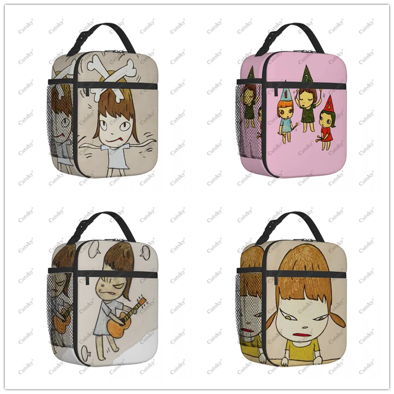 

Yoshitomo Nara Guitar Portable aluminum foil thickened lunch bag waterproof thermal insulation printed pattern lunchs tote bags