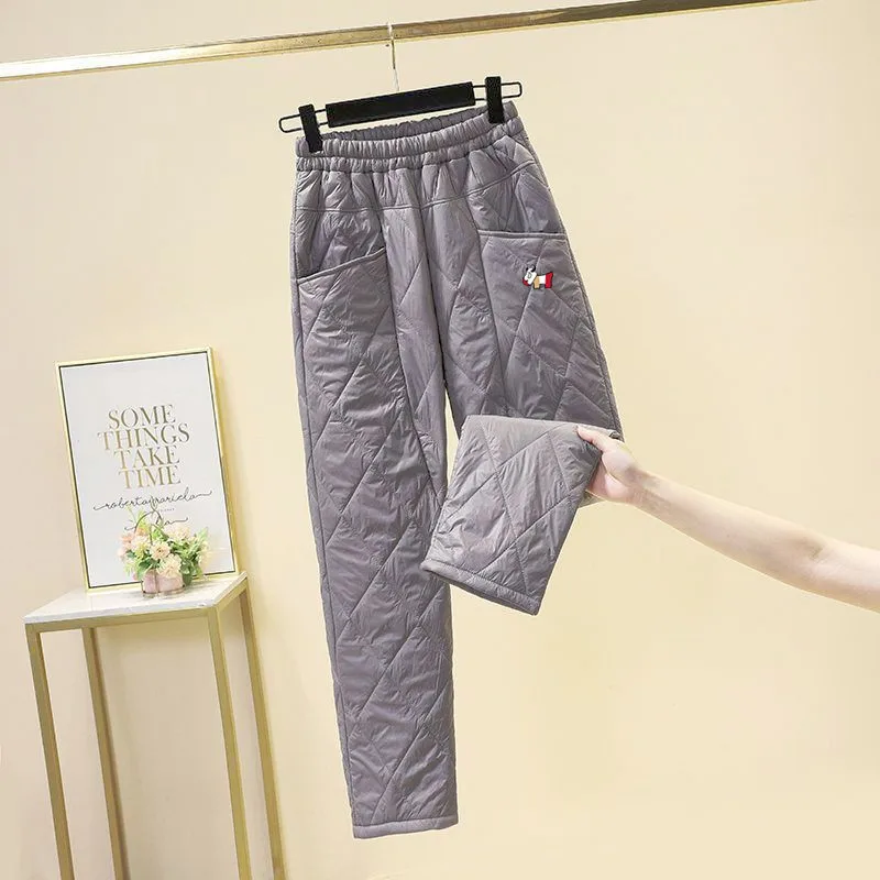 Thin Light Down Cotton Pants Women's Golf Wear Winter New Korean Golf Pants Thickening Casual Women Clothing신상바지