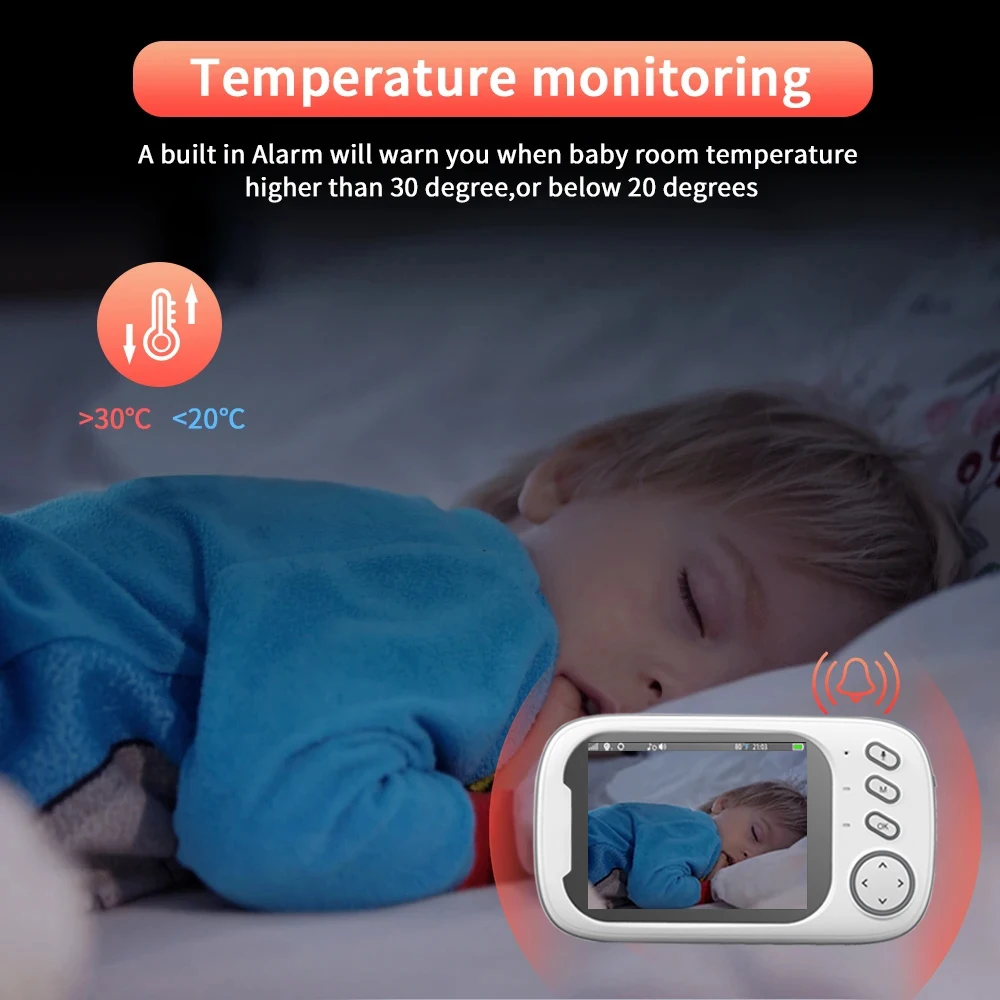 Wireless Baby Monitor Cdycam 3.5 Inch With Lullabies Auto Night Vision Two Way Intercom Temperature Monitoring Babysitter