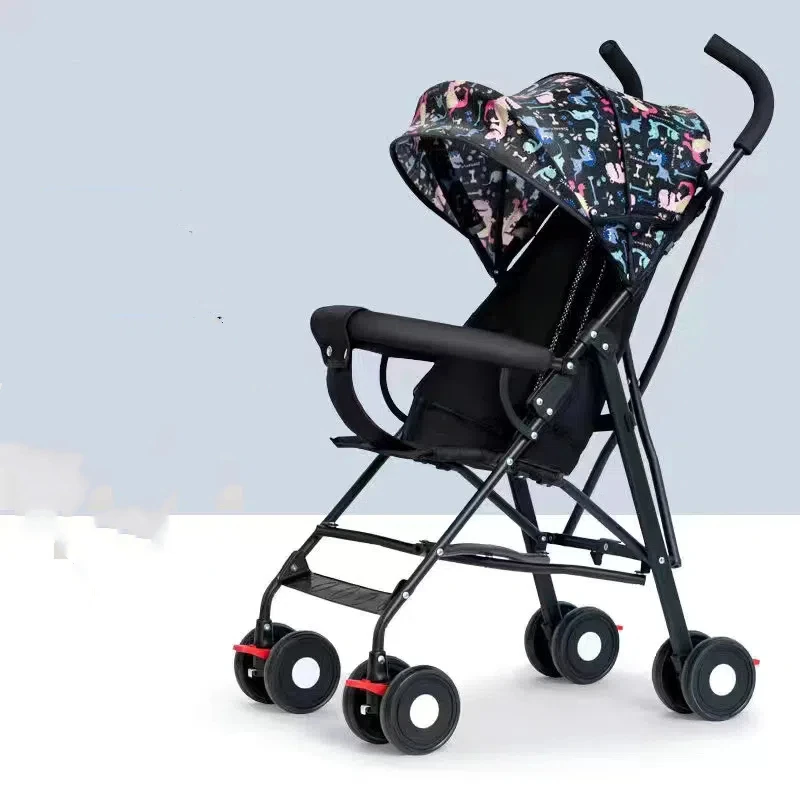 Baby Portable Stroller with Universal Wheels and Basket Foldable Baby Stroller with Backrest Can Only Be Used for Sitting