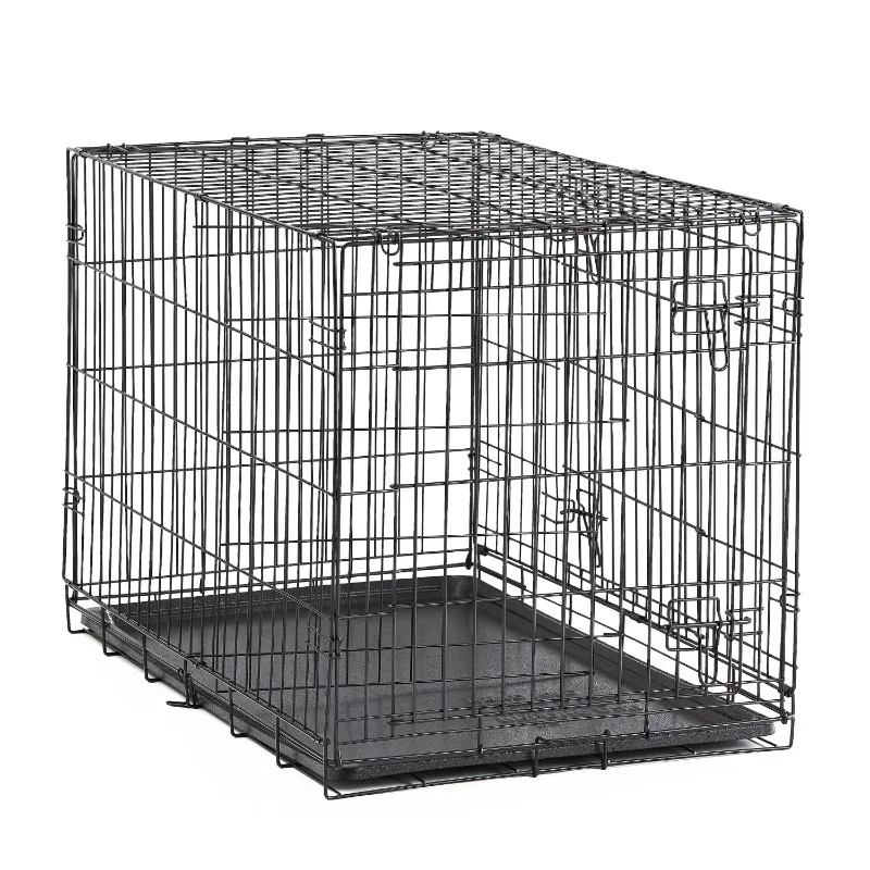 Vibrant Life Double-Door Foldable Metal Wire Dog Crate with Divider and Tray, X-Large 1