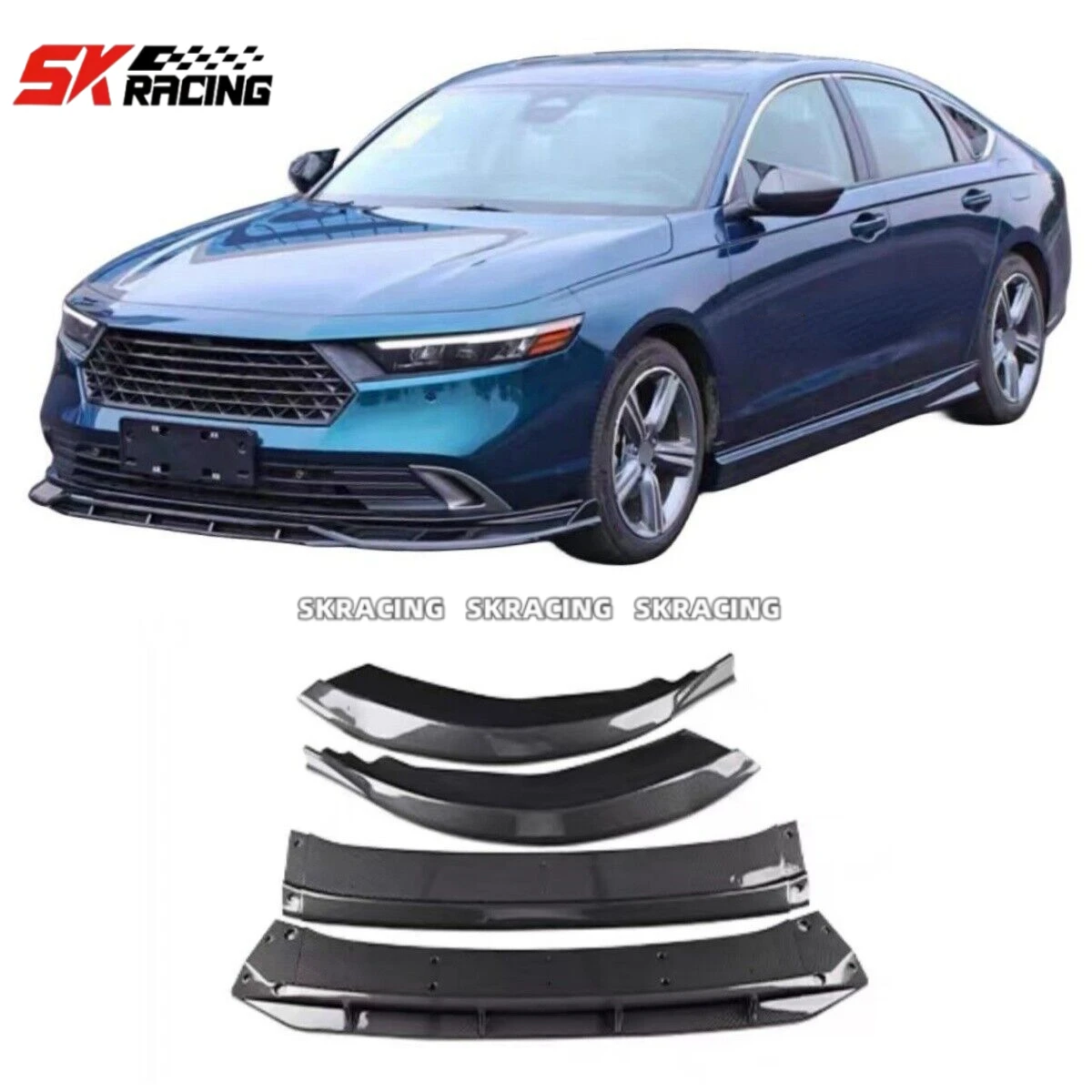 

ABS углеродное волокно цвет подходит для 11-го Honda Accord передняя губа бампер диффузор сплиттер автомобильные аксессуары комплект кузова