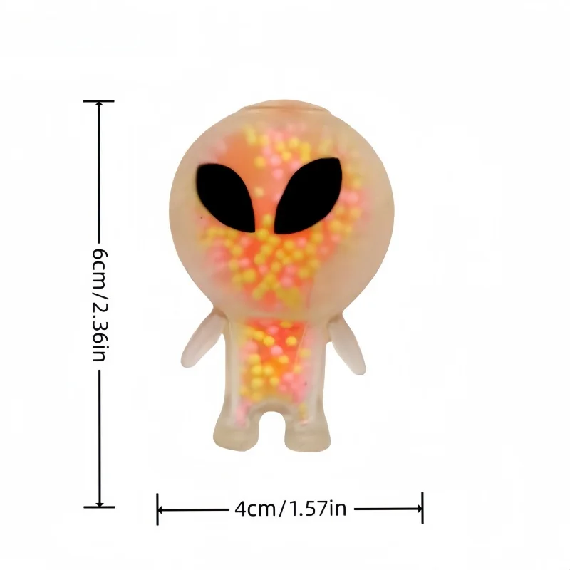 2 stuks mini-squishy speelgoedjes in de vorm van aliens om stress te verlichten, perfect als feestcadeautje. Grappige balletjes in de vorm van buitenaardse wezens, ideaal om mee te friemelen._voghion.com