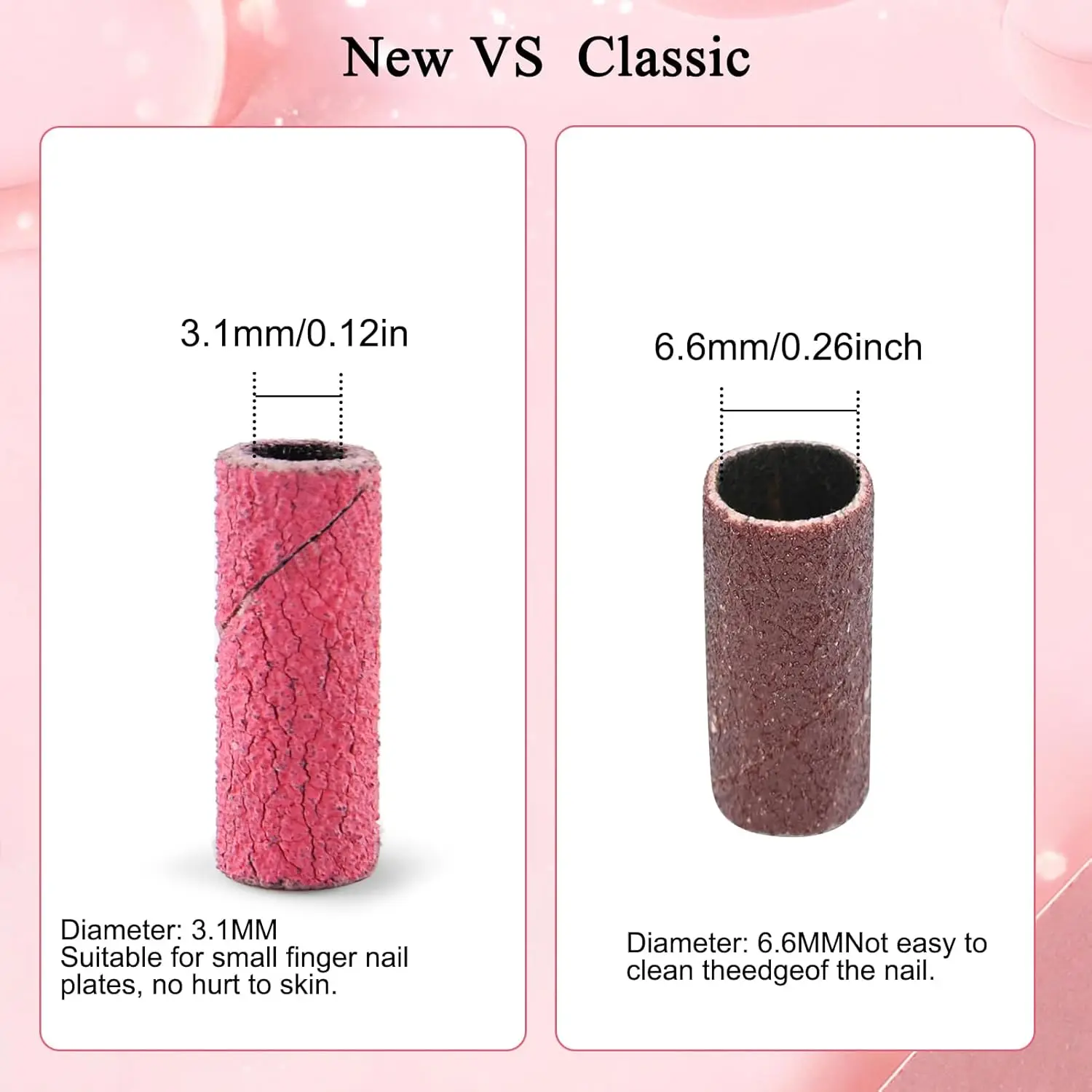 500개 네일 샌딩 밴드 + 1개 네일 맨드렐 180  3.0mm 미니 전동 네일 드릴 비트 폴리쉬 리무버 액세서리 네일 도구