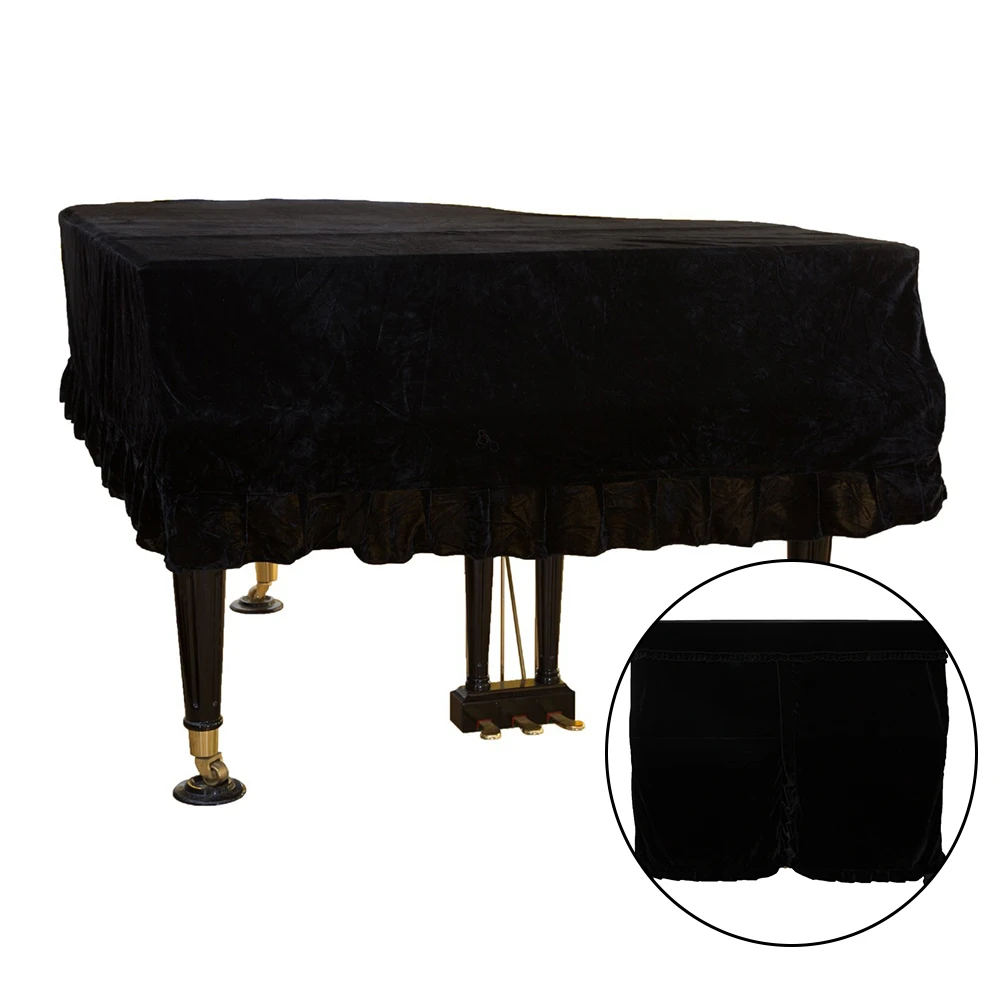 Gold Velvet Soft Bordered Triangle Piano Cover Home Washable Decoration Beautiful Dustproof Piano Protector Case piano keyboard cover piano keyboard covers