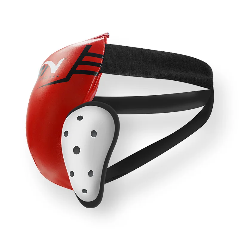 Sanda Crotch Guard for Men Leather and PU Abdominal Protector Shell Mouth Guard for Taekwondo