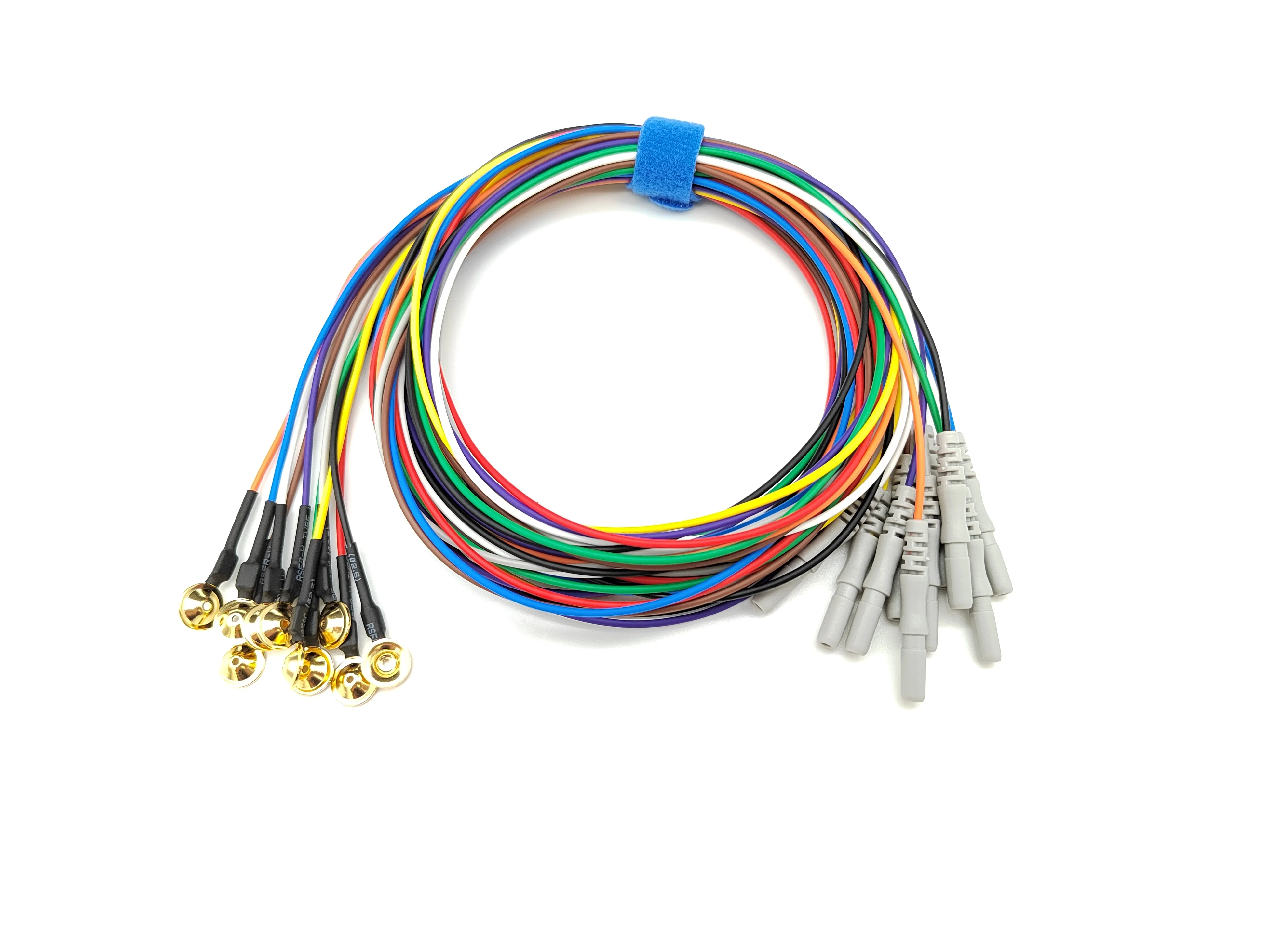 10pcs Color brain electrode EEG wire brain conductance wire 10 starting gold-plated disk mounted electrode wires DIN1.5mm