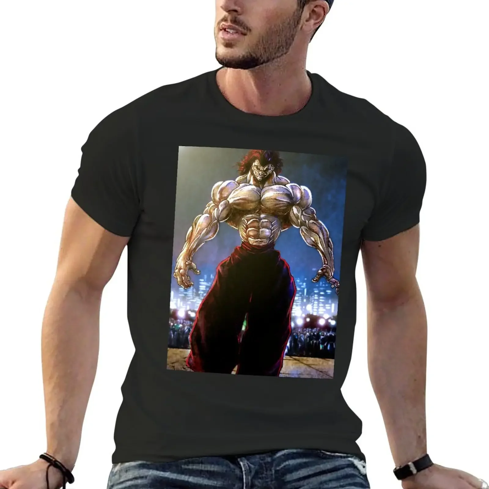 

yujiro hanma T-Shirt Short sleeve tee oversized oversized t shirts for men