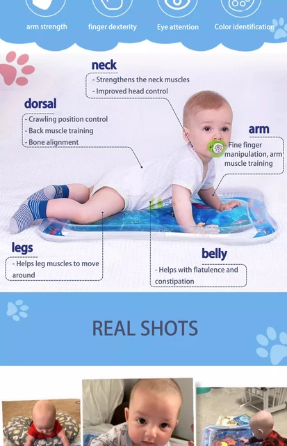 Tappetino Acquatico Gonfiabile Per Neonati - PVC 66x50 Cm, Giocattolo Sensoriale Con Animali Marini - Foto 6