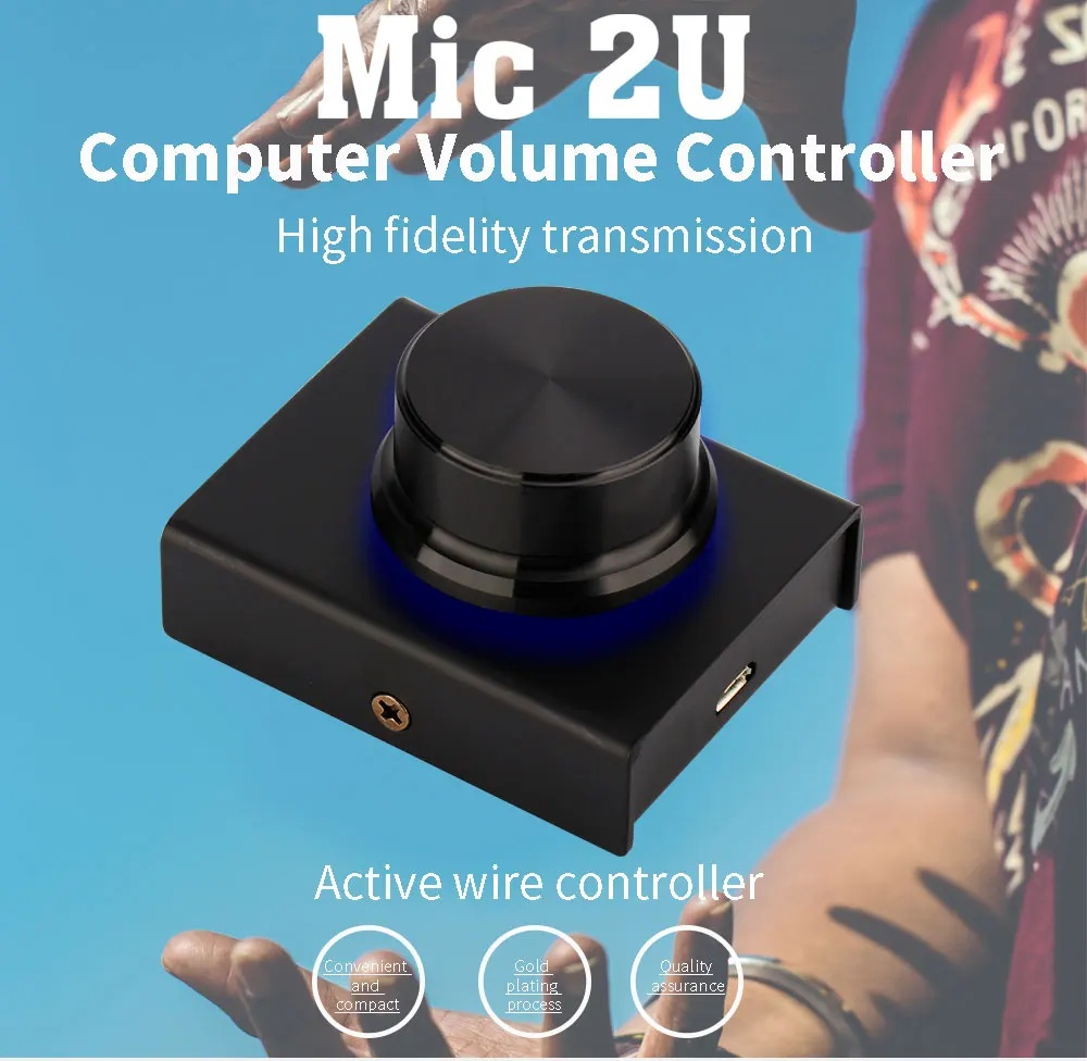 손잡이 원 단추 USB 컴퓨터 볼륨 컨트롤러, 마이크로 USB 멀티미디어 PC 스피커, 외부 오디오 볼륨 조절, 조정 액세서리