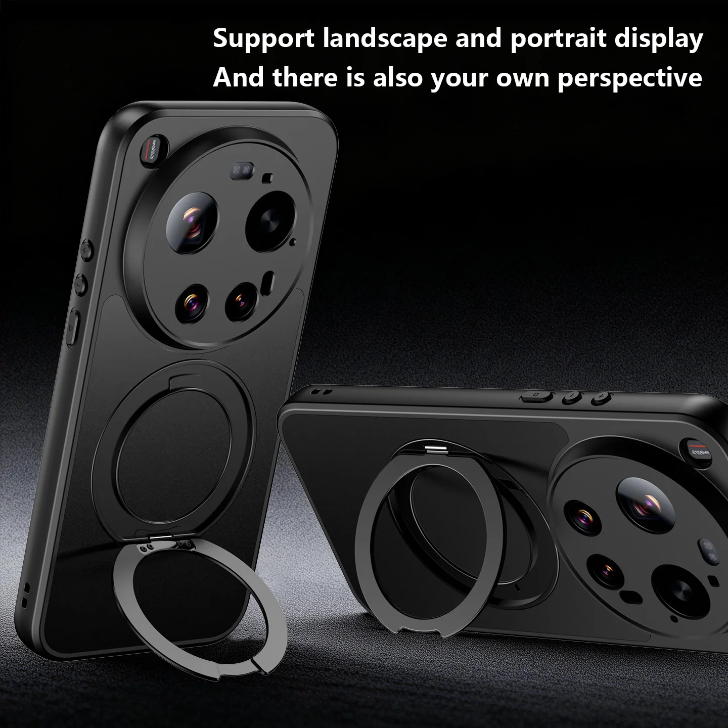 Matte Frosted Magnetic Shockproof Armor Phone Case with 360-Degree Rotating Bracket