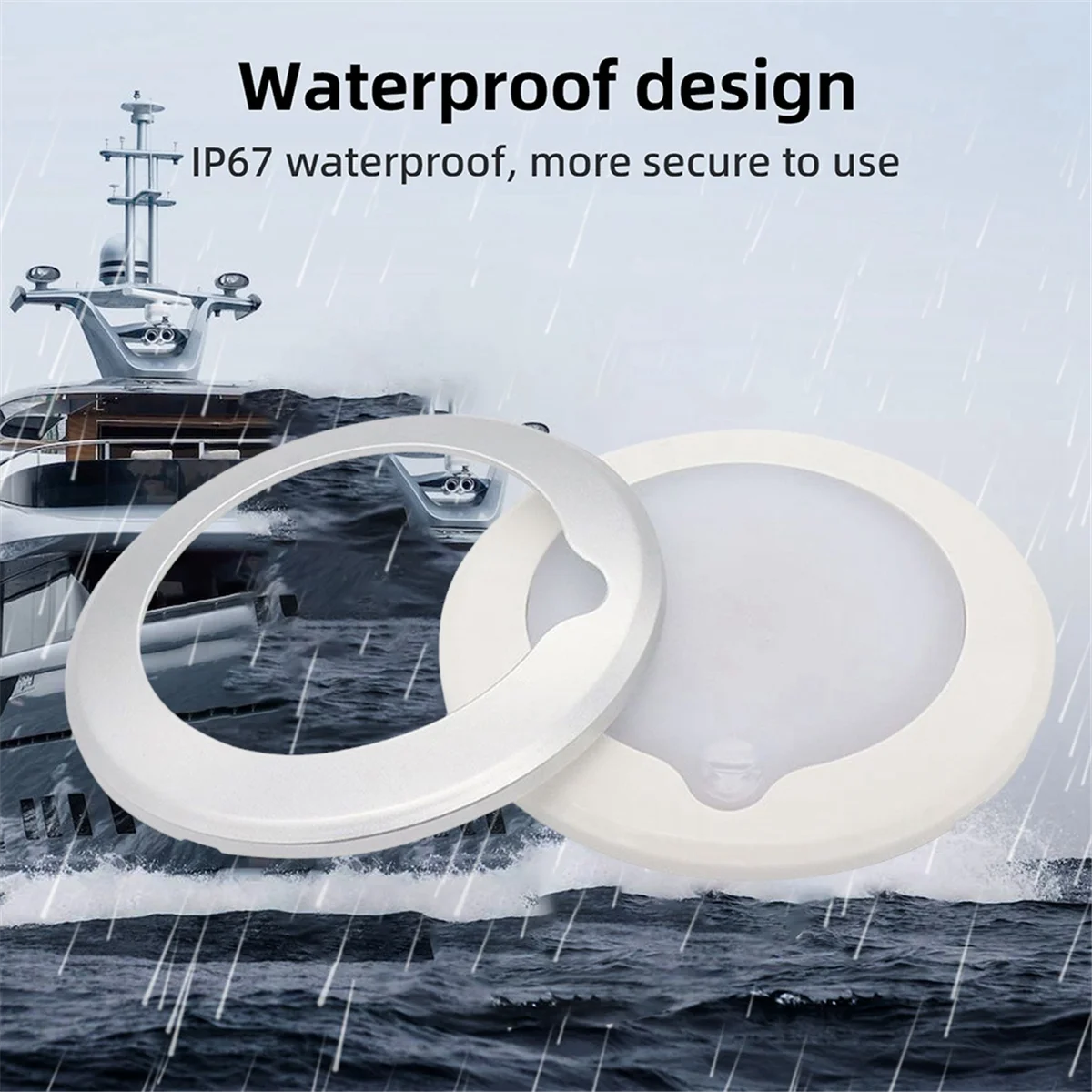 BAAU Boat Dimmable LED Ceiling Light with Touch Dimmer Switch Interior Down Lamp 9-30V Caravan Marine Interior Light