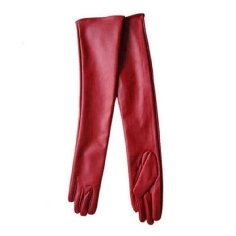 Elegant Women's Long Leather Gloves - Soft, Warm, and Luxurious Winter Wear