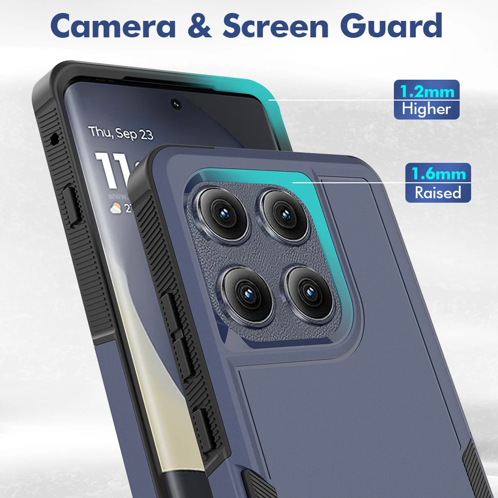 Heavy Duty Armor Protect Rugged Phone Case - 2-in-1 Shockproof Cover with PC+TPU Material