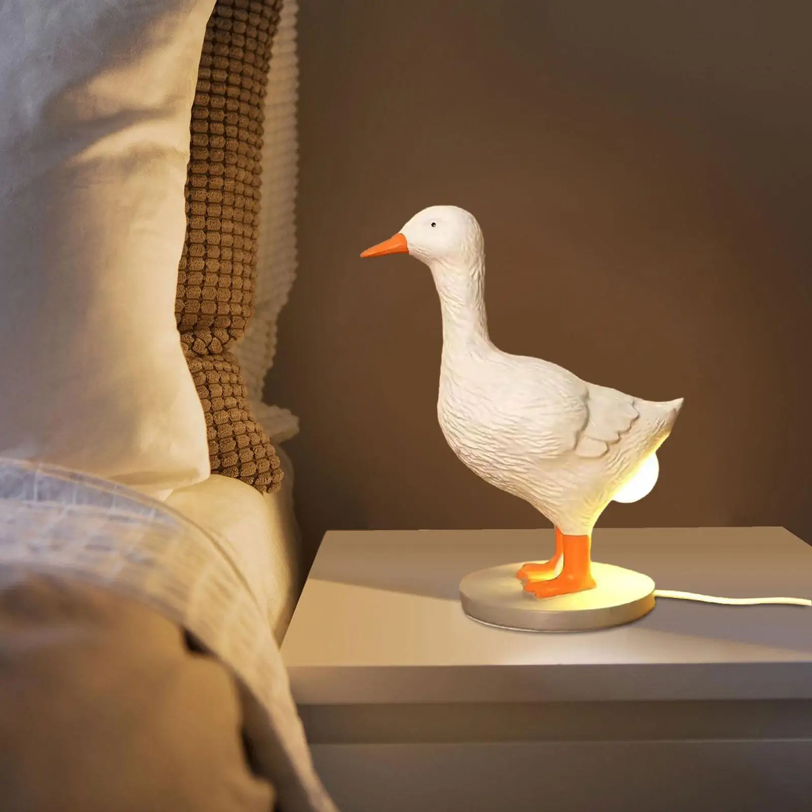 Cute Duck Egg Lamp Art Figurine Decorative Lamp Duck Night Light Table Light for Home Hotel Housewarming Restaurant Birthday