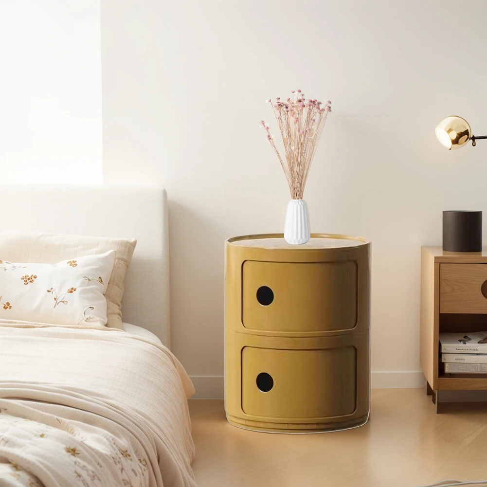 2/3 Layer Nordic Round Bedside Table Creative Sofa Side Table Bedroom Small Side End for Living Room Bedroom