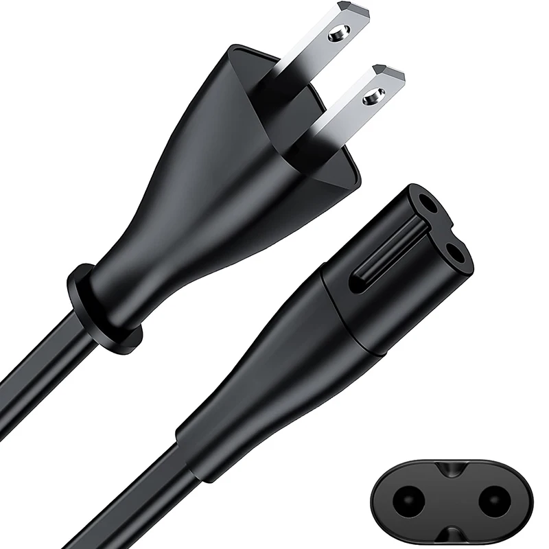 Universal 2-Prong AC Power Cord - Figure 8 IEC 320-C7