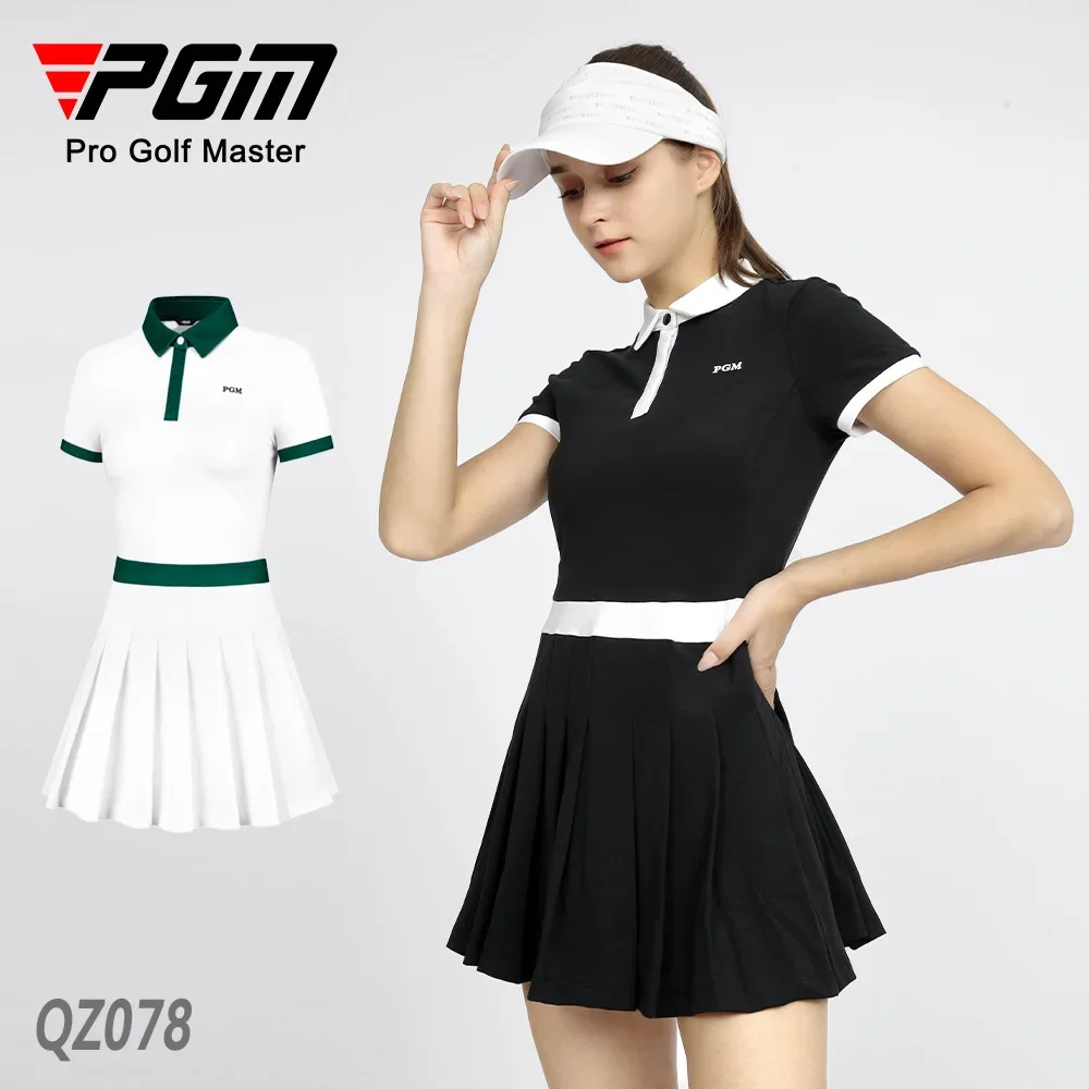 

PGM New Golf Women's Summer Dress Slim Fit Sports Women's pleated skirt with anti glare shorts