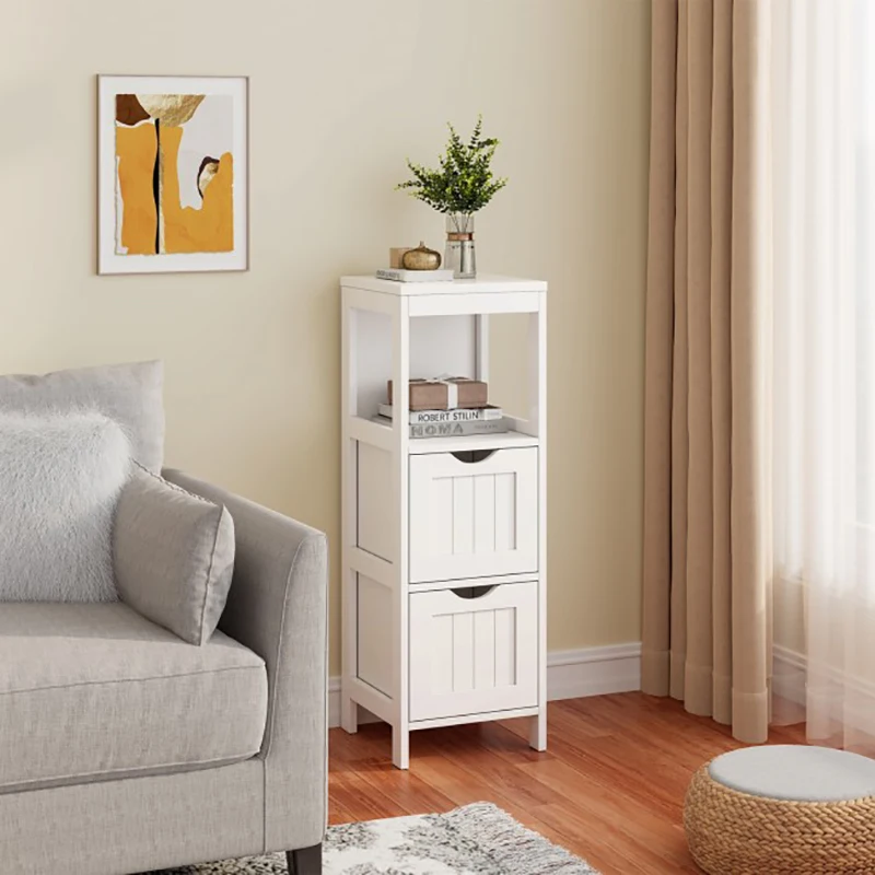 

Bathroom Floor Storage Cabinet with 2 Drawers for Small Space Bathroom Living Room Bedroom Storage Cabinet