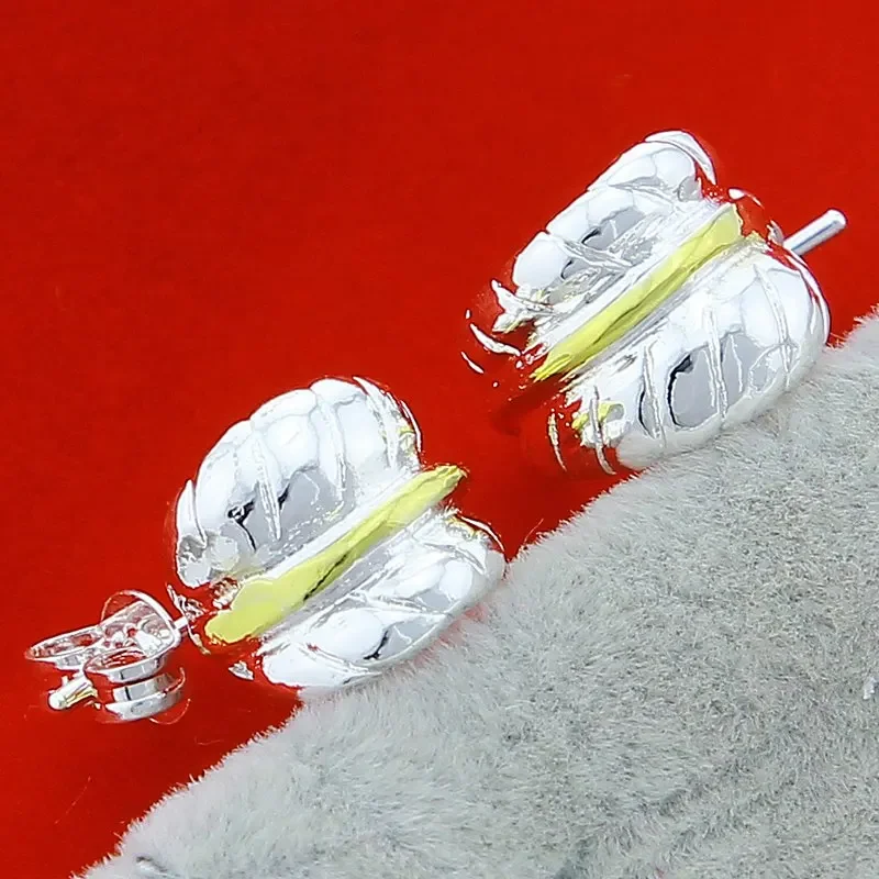 CHUANGCHENG 925 Sterling Silver Feather Stud Earrings for Women Wedding Party Gift Accessories Fashion Jewelry