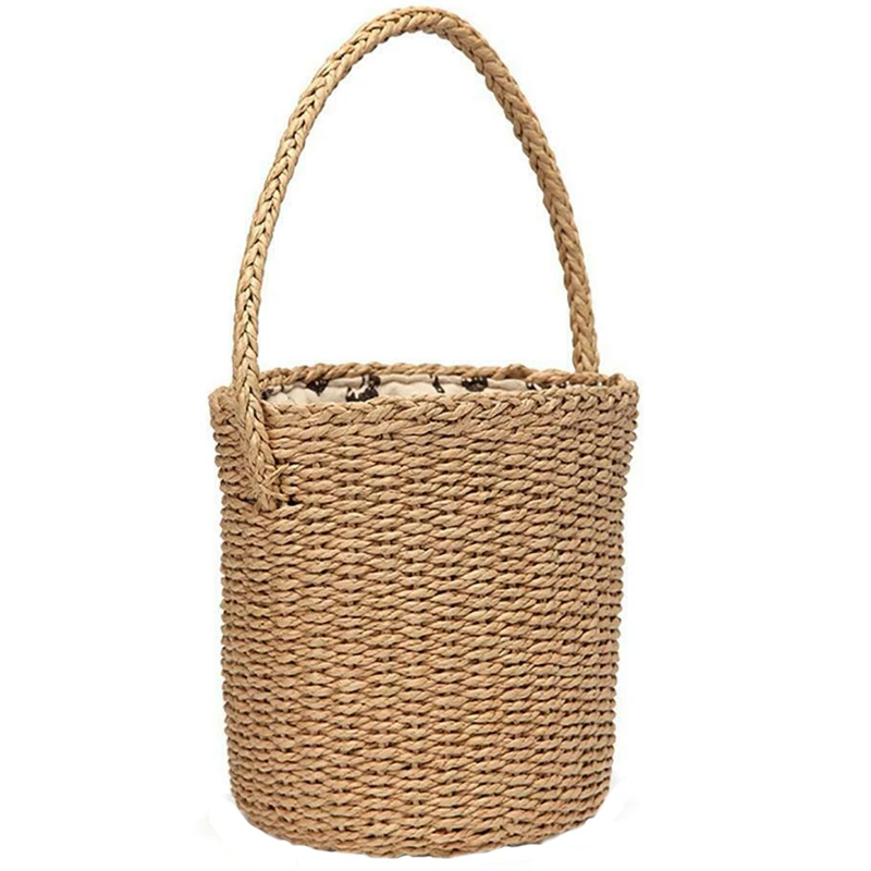 

Bali Island Hand-Woven Rattan Bag Straw Purse Handmade Wicker Crossbody Beach(Brown)