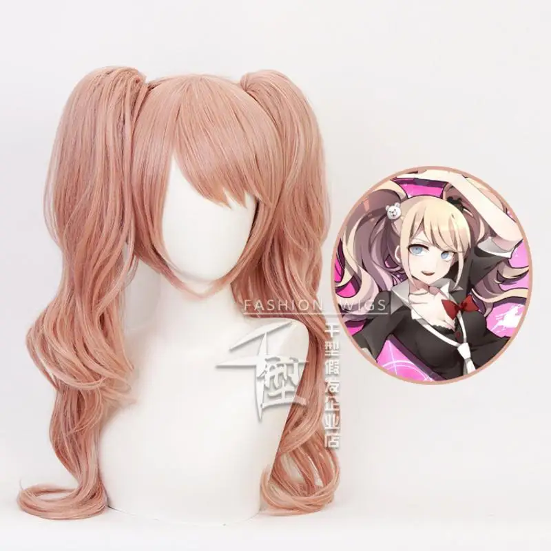 

Game Danganronpa: Trigger Happy Havoc Enoshima Junko Cosplay Wig Flesh Pink Hair Heat Resistant Synthetic Halloween Party Props