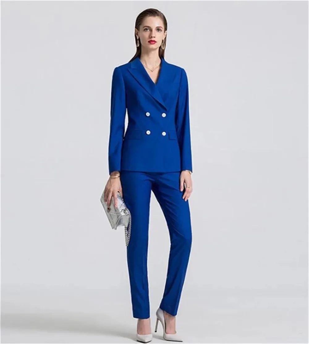 Royal Blue Business Leisure Set Women's Office Commuter Set OL Women's Party Party evening partySet (Jacket+Pants)