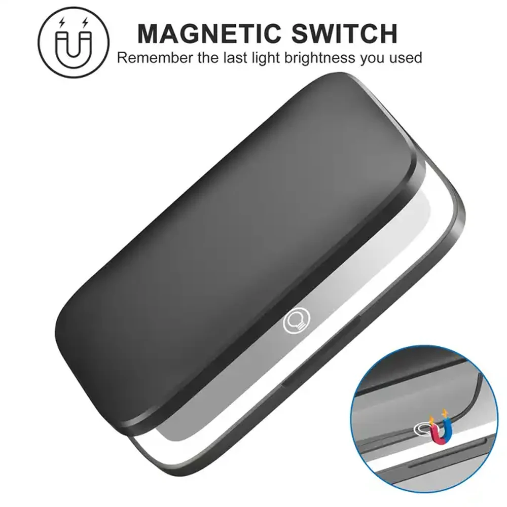 Rechargeable Square Makeup Mirror with Led Lights 1x/5x Magnification Mirror Compact Vanity Mirrors Make Up Tools Gifts for Girl