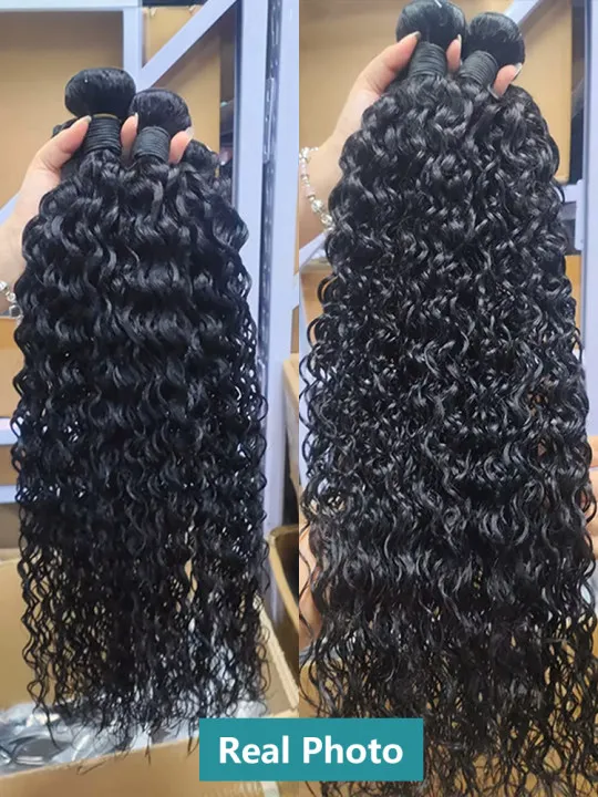 Human Hair Extensions Cosdelu 30 34 Inch Water Curly Remy 100% Human Hair Water Wave 1 3 4 Bundles Deep Wave Double Weft