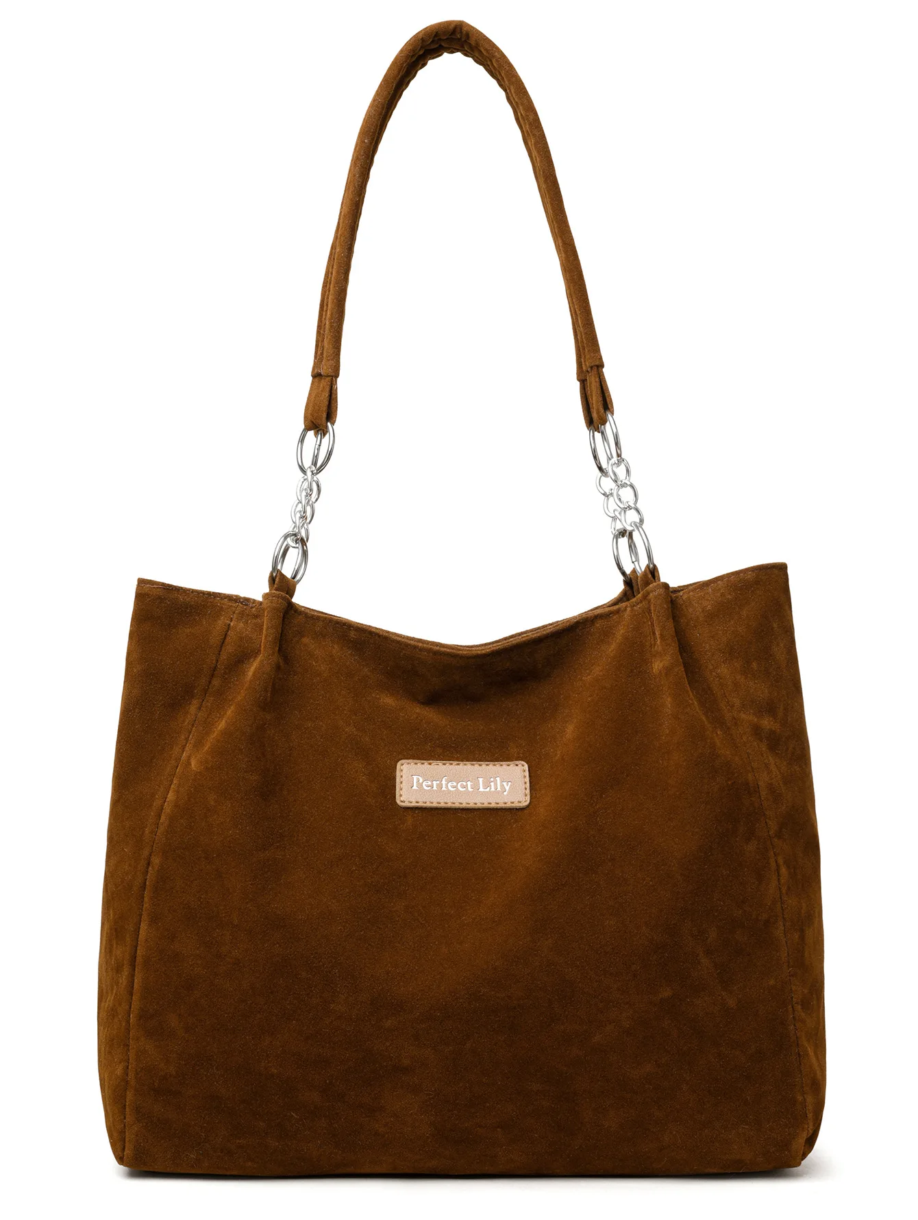 European American Herbst Winter große Kapazität Wildleder Damentasche, Vintage Handtasche Damen Umhängetasche, Retro Faux Wildleder Tragetasche – Detail 13