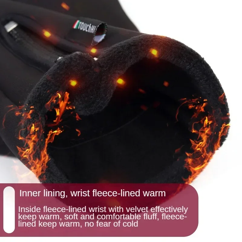 Motorcycle gloves fishing gloves touch screen gloves thermal gloves USB heated gloves touch screen heating waterproof electric heated gloves unisex thermal mittens for outdoor fishing motorcycle