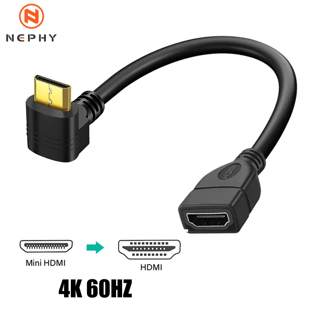 Mini HDMI to HDMI Extension Cable Gender Adapter 90 Degree Right Angle For TV Box/Stick Camera PS4 PS5 Xbox 4K 2K 60hz Converter hdmi adapter cable hdmi cable ps2 hdmi converter dp to hdmi adapter displayport to hdmi adapter hdtv adapter cable 4k converter cable hdmi adapter hdmi to vga converter wii to hdmi converter usb c to hdmi cable typec to hdmi cable hdmi to dvi adapter dp to dvi adapter cable usb adapter cable