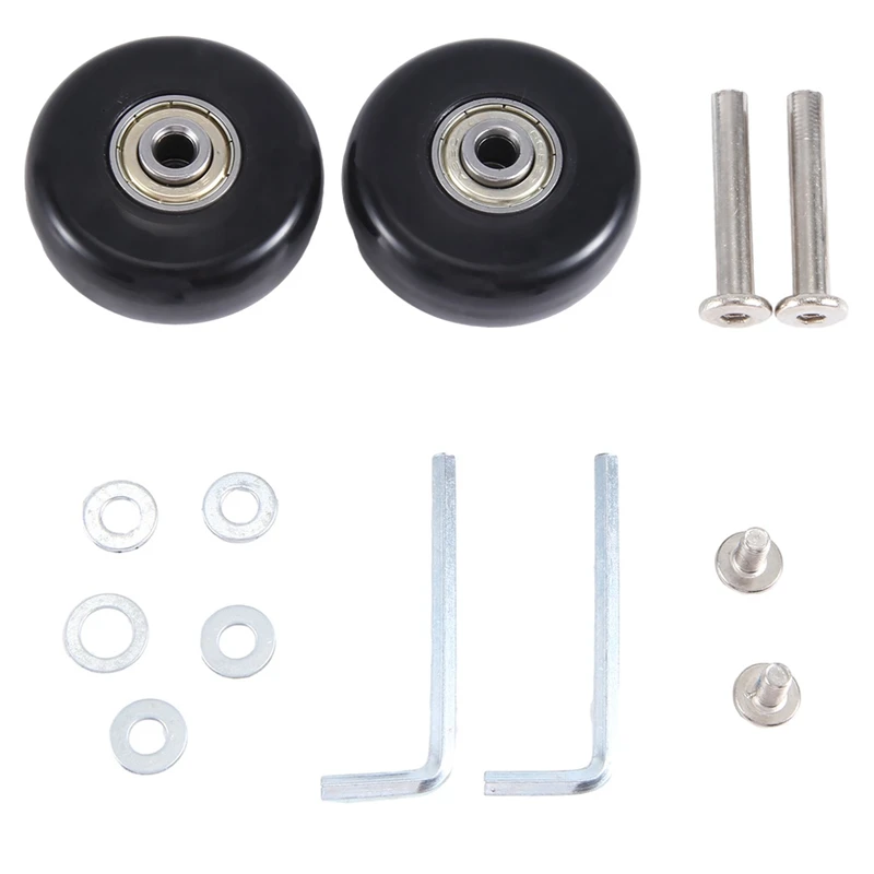 

Набор из 2 сменных колес чемодана для багажа, полиуретановые поворотные роликовые колеса, подшипники из углеродистой стали, ремонтные комплекты 50x18 мм