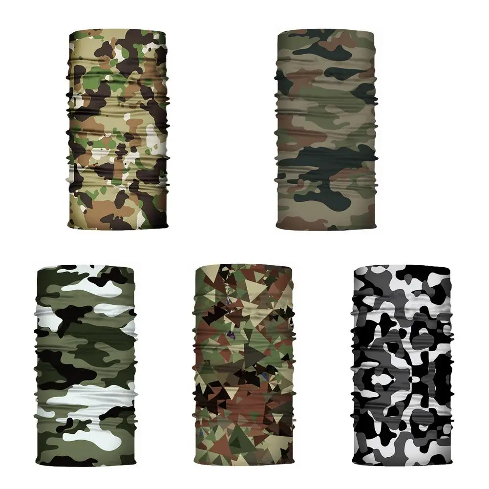 Camouflage Ice Silk Half Face Mask Neck Protection Sunscreen Anti-UV Dust-Proof Outdoor Fishing Running Cycling Supplies