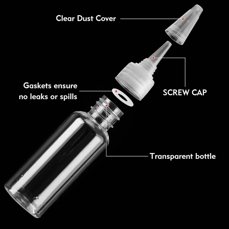 1.7 Oz Plastic Squeeze Bottles For Paint Crafts Empty Sand Art Supplies With Leak-Proof Top Caps Writer Bottles For Arts A