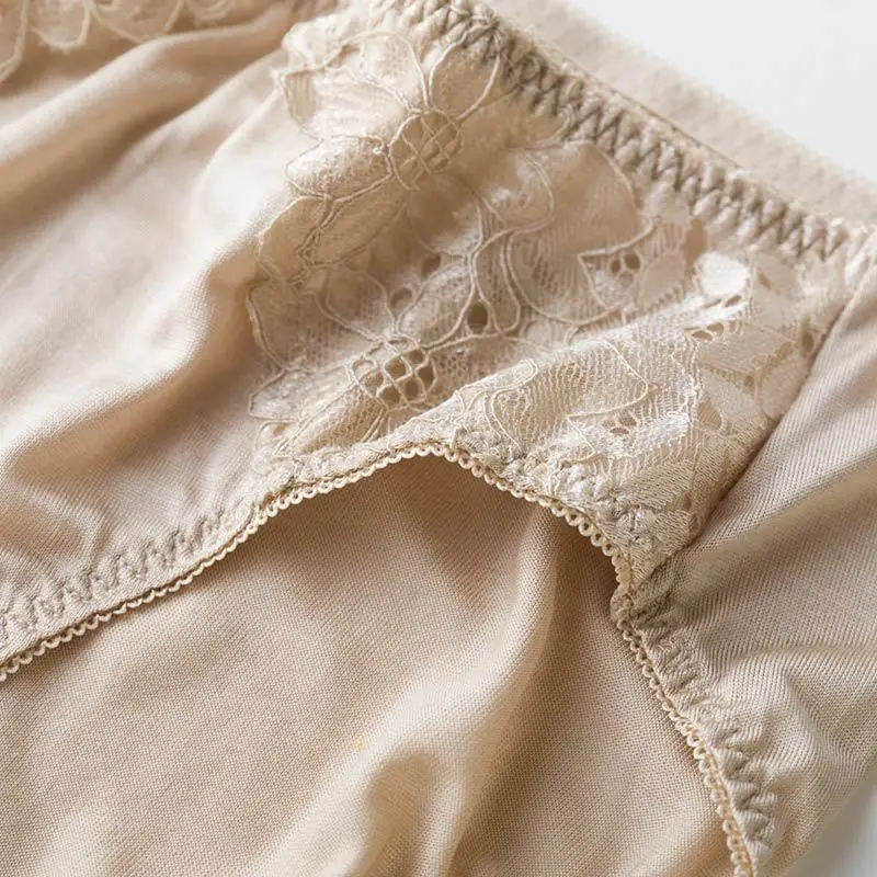2PCS/pack Women's Panties, Lace and 100%Real Silk Underwear, Soft Comfortable Female Briefs, Cozy Underpants, 2024