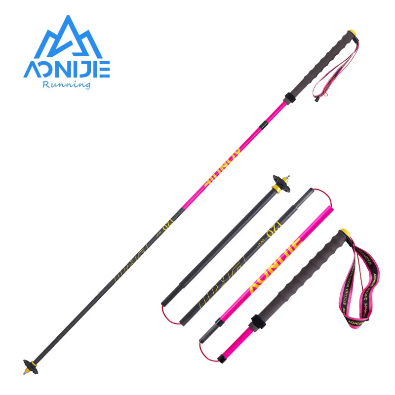 

2pcs AONIJIE E4214 4-sections Folding Carbon Fiber Cross-country Poles Trekking Pole Lightweight Walking Stick for Hiking