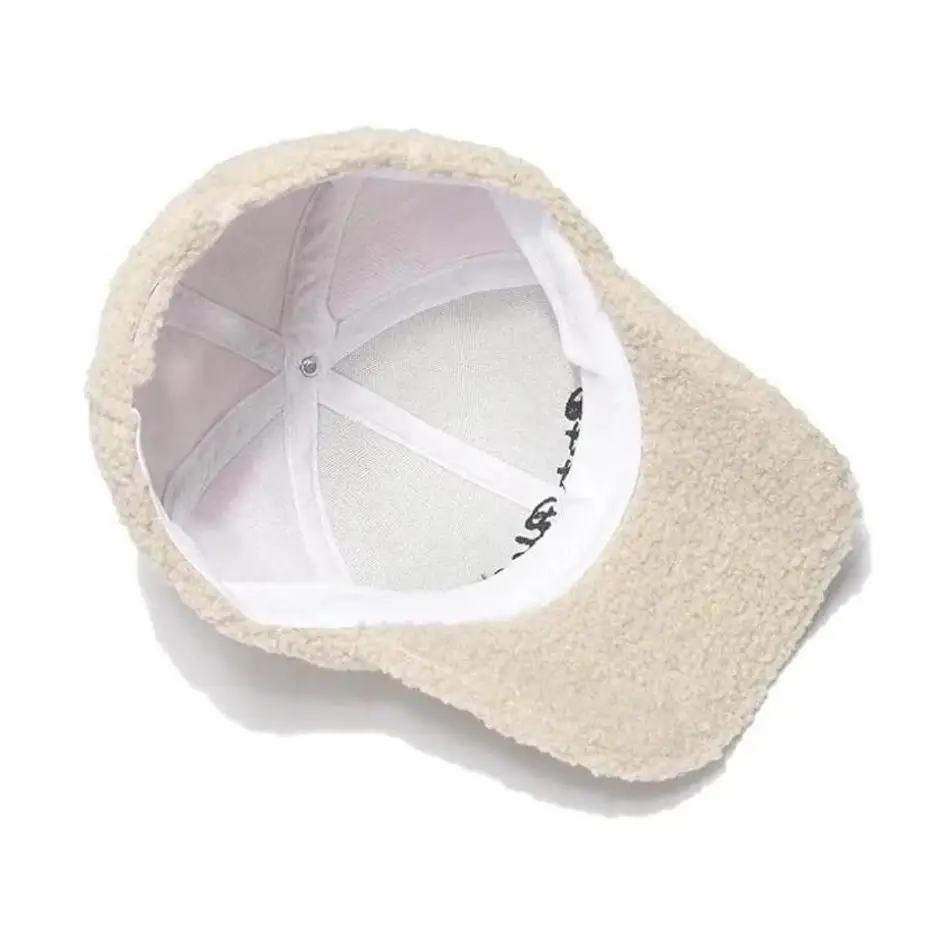 1 Pcs Lamb Wool Hat Versatile For Autumn And Winter Fashionable Plush Duckbill Hat Lamb Wool Baseball Cap