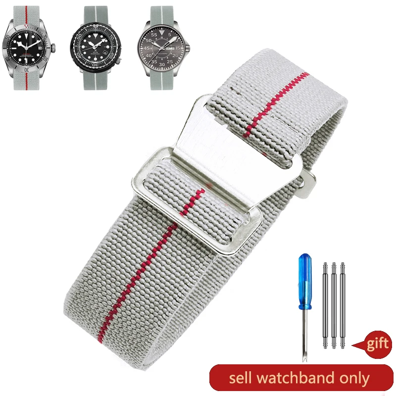 Durable Elastic Nylon Watch Strap - French Parachute Style
