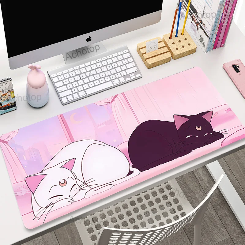 thumbnail image 1 of Alfombrilla de ratón con diseño de gato japonés, alfombrilla de ratón grande para jugador de escritorio, accesorios para juegos de ordenador, alfombra artística de 900x400, alfombrillas de juego, alfo, 1 of 5