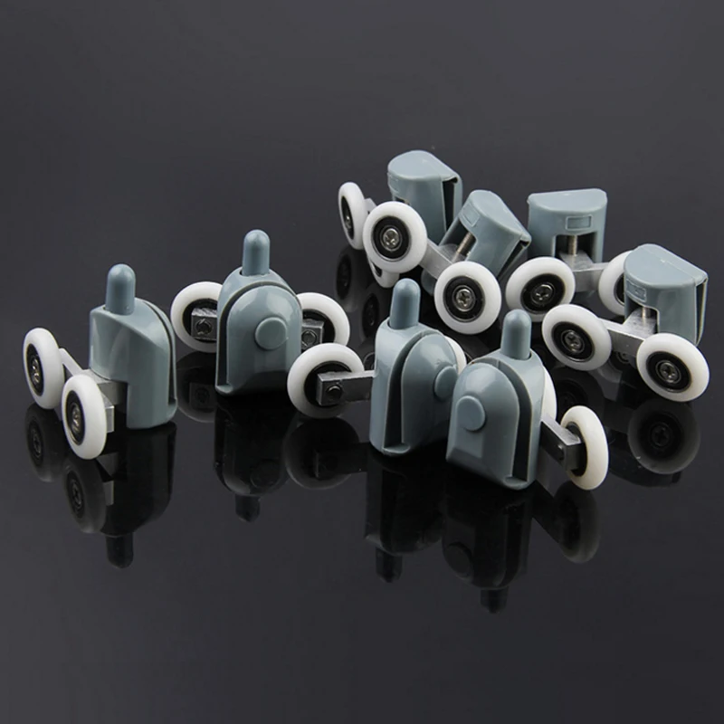 4/8pcs Zinc alloy double shower door roller wheel runner/pulleys/rollers/wheels bearing diameter 19mm/20mm/23mm/25mm/27mm