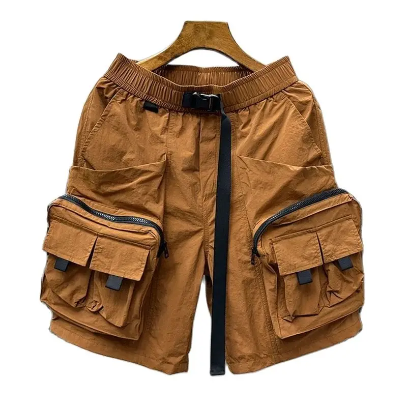 【THEAIRTOWN】workwear como poket shorts American Retro Summer Multi Pocket Workwear Shorts, Men's