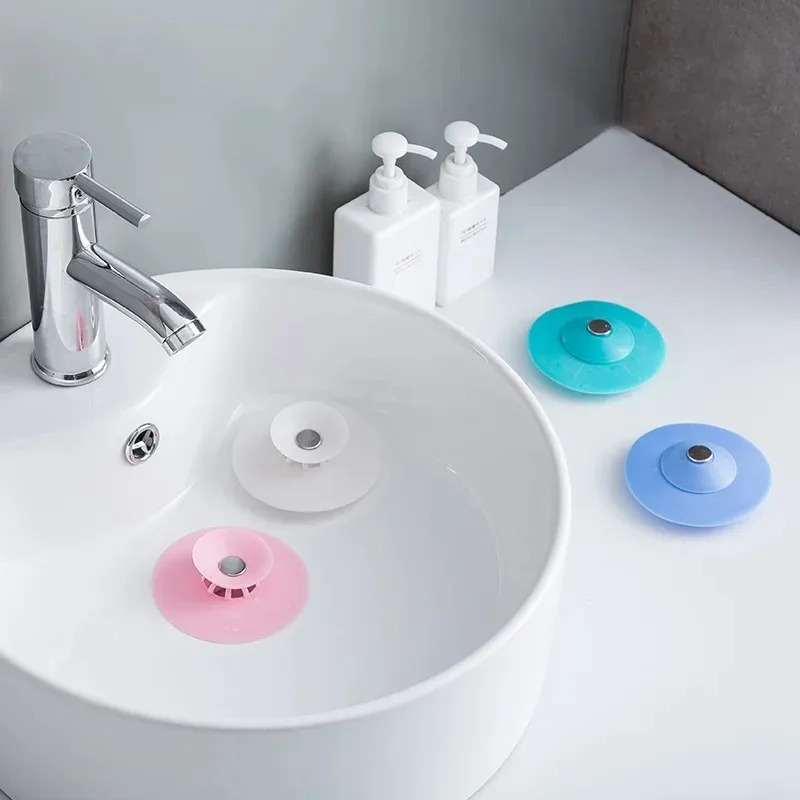 

2Pcs Antiodor Anticlogging Kitchen Bathroom Push Type Closed Bounce Silicone Flying Saucer Sink Filter Floor Drain Core