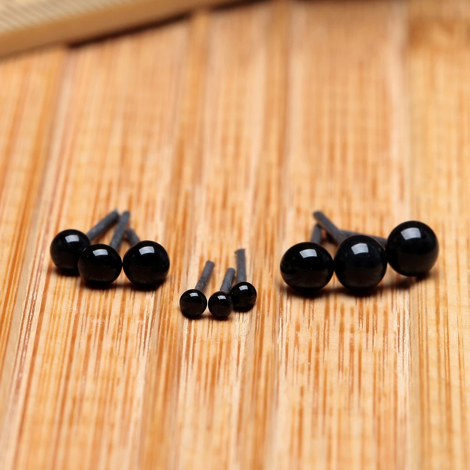 150 Paires Yeux Animaux En Verre Noir 2 3 4 Mm Pour Artisanat