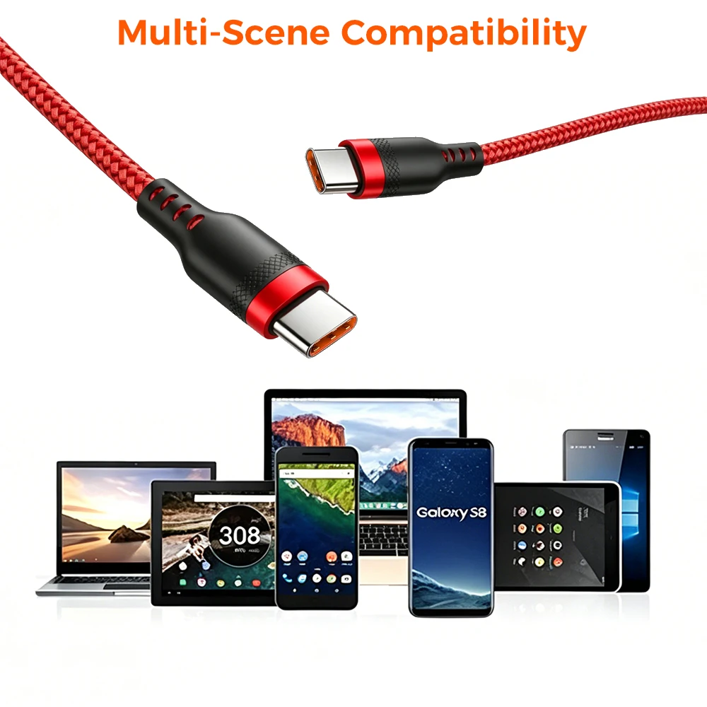 Ultra-Fast USB-C to USB-C Charging Cable, 60W PD Quick Charge, Multiple Length Options