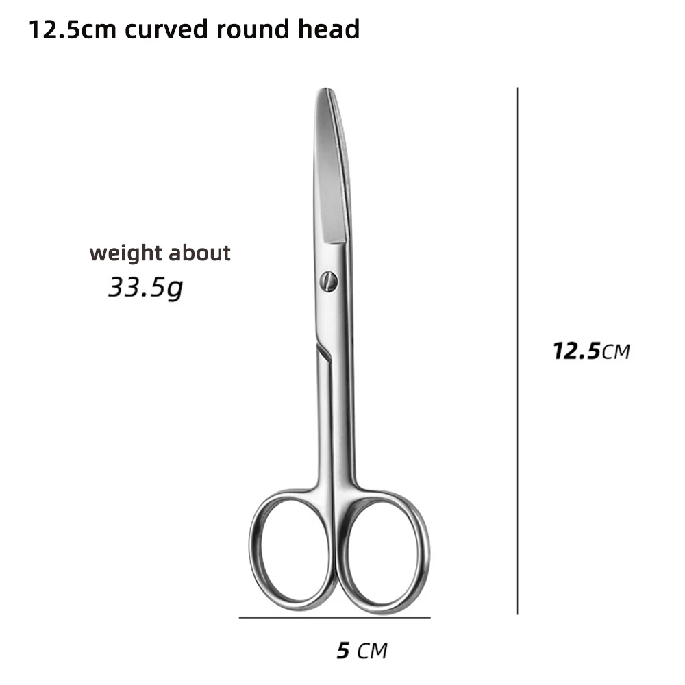 10cm-16cm Schere aus Edelstahl, gebogen, gerade, spitz, runder Kopf, für Haushalt, Sicherheit, zum Schneiden von Mullbinden und Entfernen von Fäden – Detail 11
