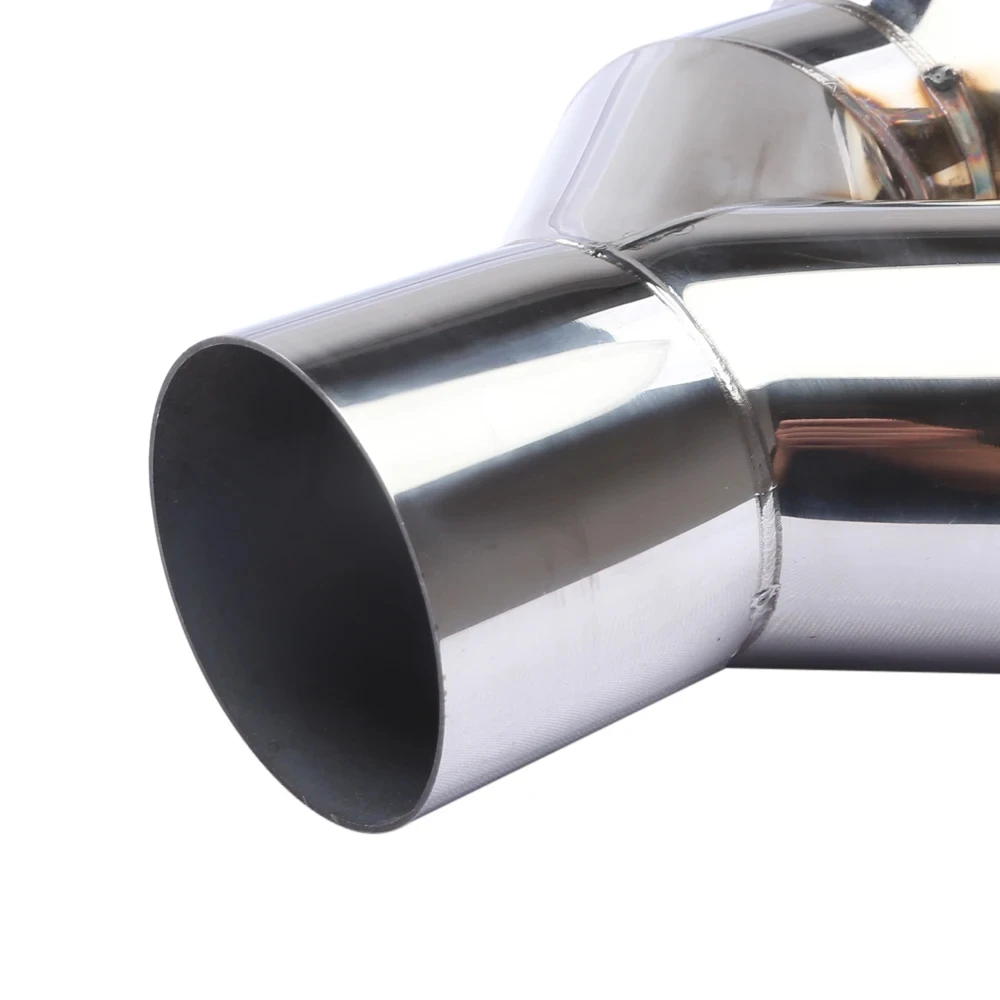 Exhaust Tailpipe Muffler 63mm Inlet 76mm Outlet Double Cylinder Stainless Steel For Car Exhaust System Replacement
