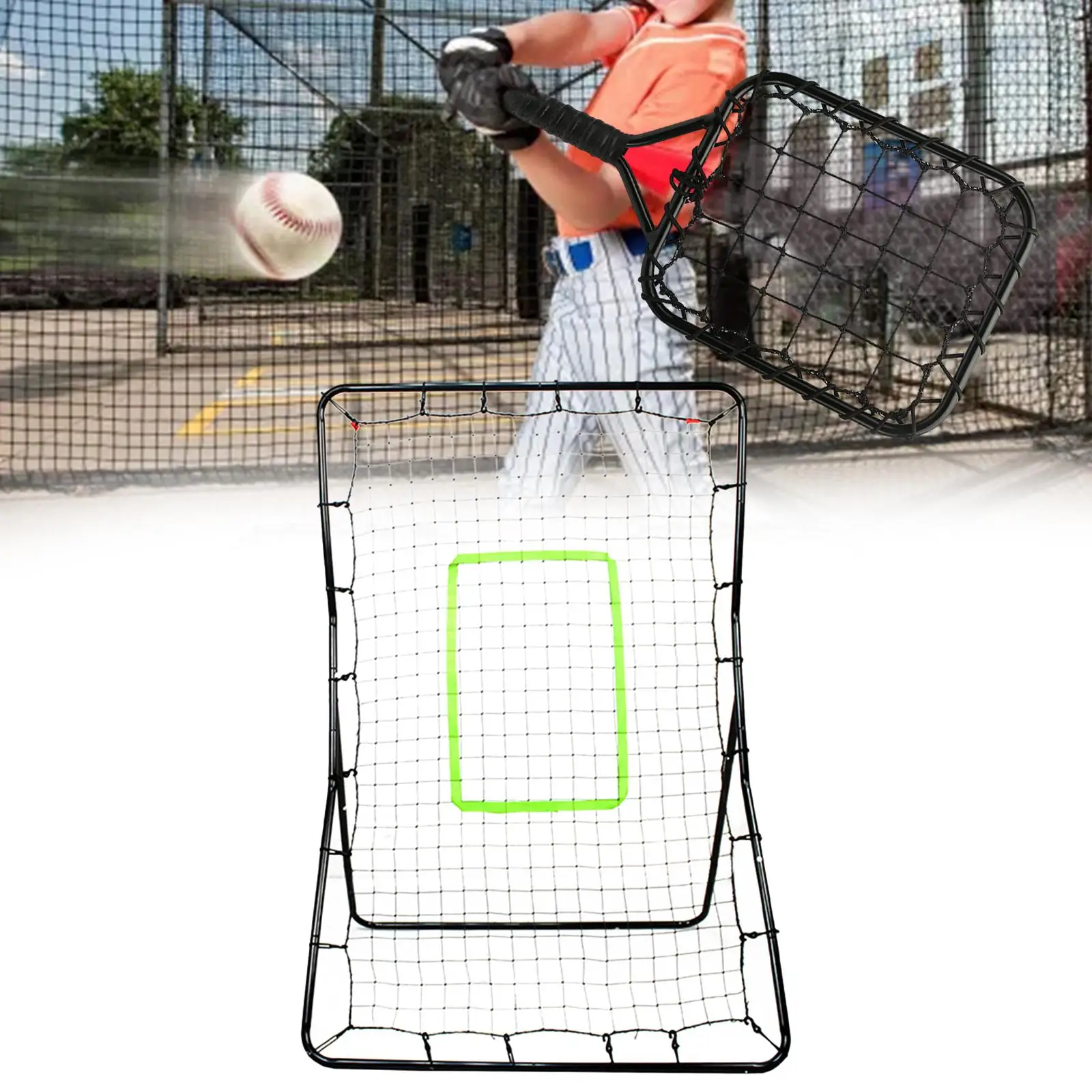 

Pitch Back Baseball Rebounder Net, Softball/Baseball Rebound Net for Throwing and Pitching Practice