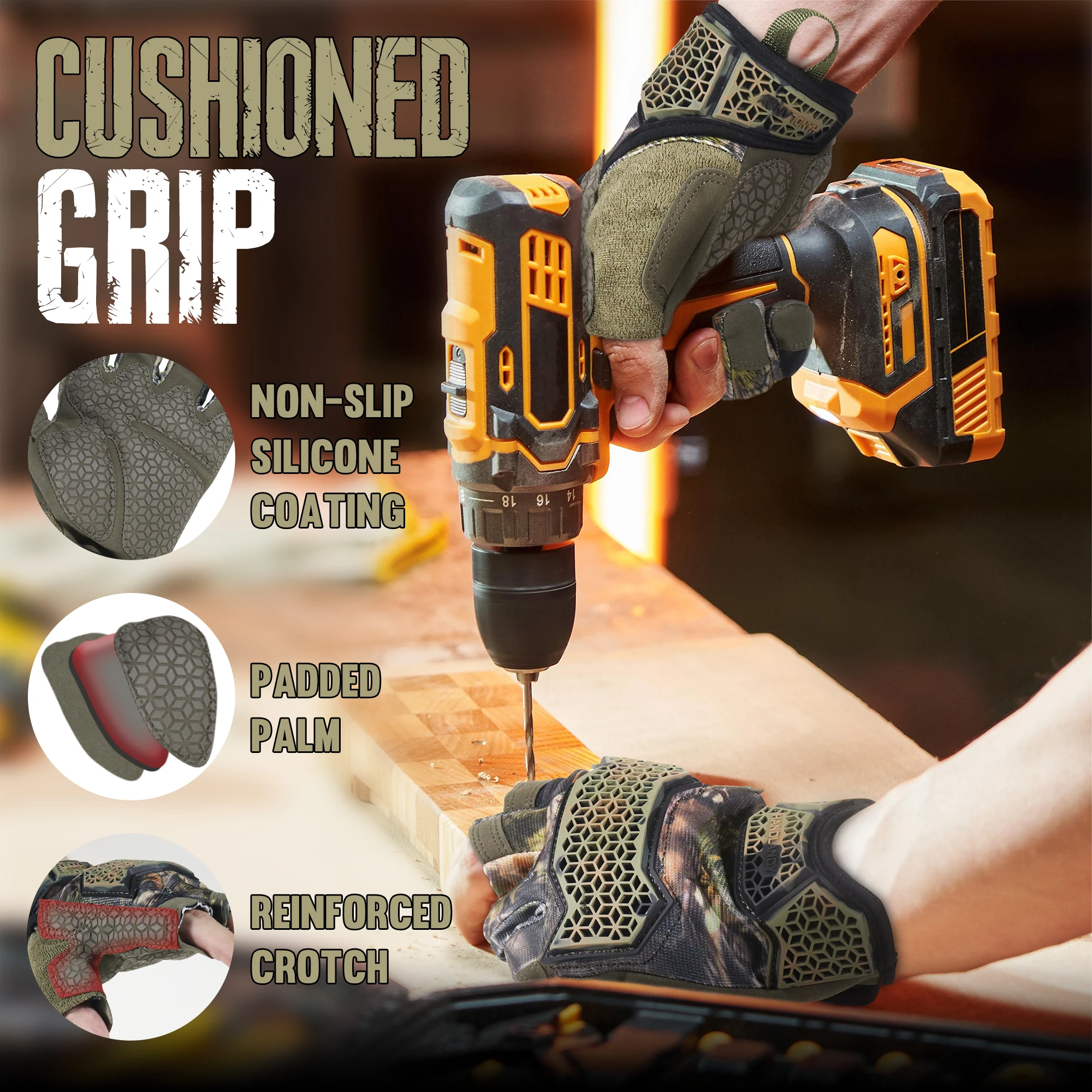 Fingerless Outdoor Hunting Tactical Gloves for Men work gloves,tactical gloves,protective gloves