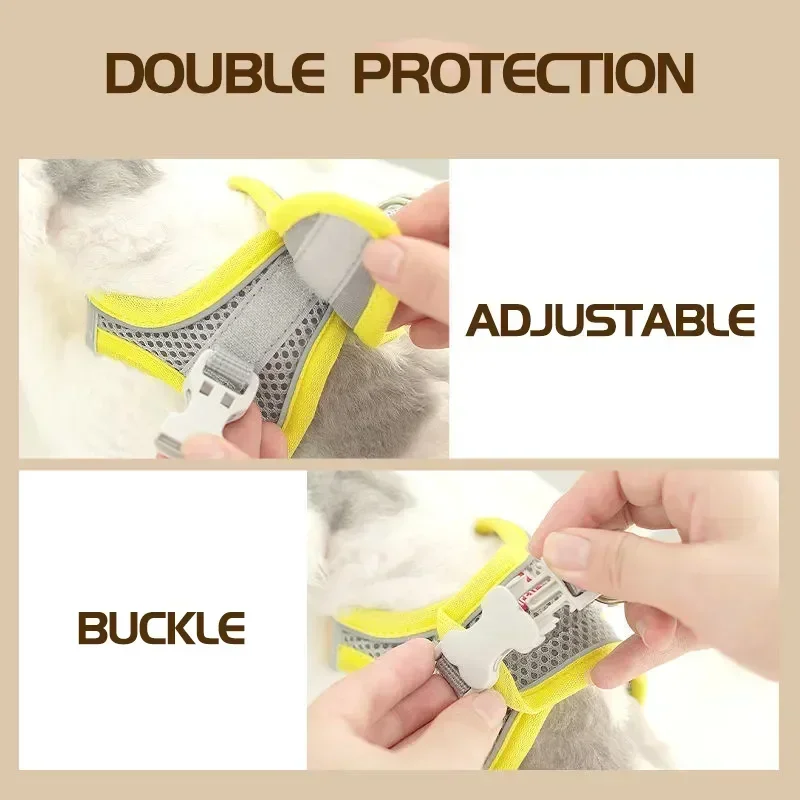 Pet Harness Harnesses Dogs Rope Puppy Dog Collar Clothes Vest Chest Reflective Breathable Adjustable Outdoor Walking Pet Supplies